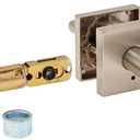 Kwikset 155MRLSQT-15 Montreal Square Privacy Door Lock Satin Nickel Finish