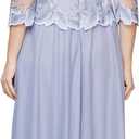 Alex Evenings Women's Tea Length Embroidered Bodice Mother of The Bride Gown, Wedding Guest Dress (size 14) (Purple)