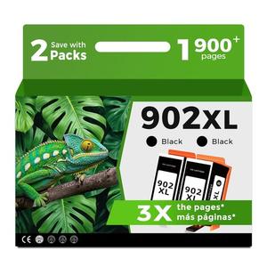 Inknova 902XL Black Ink Cartridges Compatible for HP 902 XL for 6978 6968 Printer 2 Pack HP902 HP902XL for OfficeJet Pro 6958 6970 6960 6975 6962 6950 6954 6951 6956 6961 6963 6964 6966 Printer