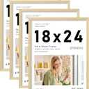 18x24 Picture Frame Set of 4, Natural Solid Wood Frames, for Wall