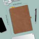 POPRUN 2026-2027 Monthly Planner, Large Size 8.25" x 11.75", 16-Month Soft Cover Agenda Calendar from April 2026 to July 2027, Appointment Book with Spiral Bound, Monthly Tabs, Notes and Expenses Pages - Beige