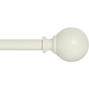 Ivilon Drapery Treatment Window Curtain Rod - Ball Style, 28 to 48 Inch. Color White/Ivory