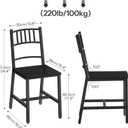 HOOBRO Dining Chairs Set of 2, Wooden Kitchen Chairs with Metal Frame, Industrial Dining Chairs with Back, Easy to Assemble, Farmhouse Dining Chairs for Living Room, Black BB39CD01, 15.4"l X 13.8"w X 34.4"h