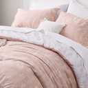 Bedsure Floral Comforter Set Cute Bedding Set Full Reversible Blush Pink