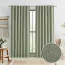 KEQIAOSUOCAI Sage Green Blackout Linen Curtains for Bedroom, Boho Natural Bedroom Home Decor, Long Drapes for Living Room Back Tab Pocket 50 x 90 Inch Length, 2 Panels Set