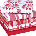 Assorted Kitchen Towels Large 16x26 Inch 100% Cotton Set of 5 - Dish Cloths Towels with Hanging Loop - Soft Absorbent Washable Tea Towels for Kitchen - Quick Drying Dish Towels Black