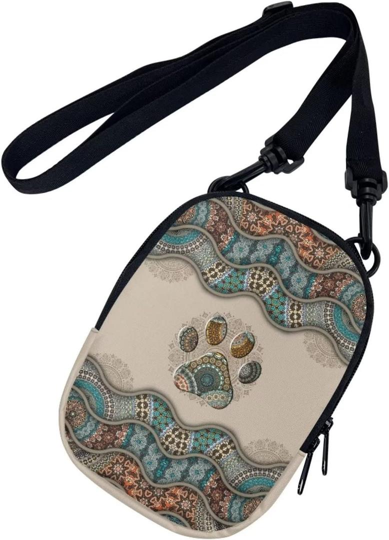 2 x Suobstales Small Crossbody Bags for Men Casual Shoulder Bag Chest Bag Youth Messenger Bag Purses and Bags (Boho Dog Claw)