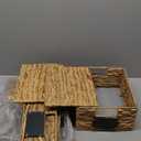 Casafield Set of 4 Water Hyacinth Pantry Baskets, 10" x 13" x 5", with Chalkboard Labels and Chalk Marker - Natural, Woven Storage Bin Organizers for Kitchen Shelves