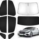 T TGBROS Windshield Sun Shade for Mercedes-Benz EQE 2023 2024 2025 Car Window Shades Thicken UV Block and Blackout Privacy Foldable Sunshades 8PCS Accessories Keep Cool Sun Visor Covers