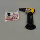 TBTeek Butane Torch with Fuel Gauge T907, One-hand Operation Kitchen Torch Lighter with Adjustable Flame for BBQ, Baking, Brulee Creme, Crafts and Soldering(Butane Gas Not Included) (Yellow-black)