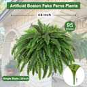 Dkaltm Single Silky Artificial Boston Fern Bush, 49Inch Large Artificial Ferns for Outdoors, Large Faux Ferns Artificial Plants,Suitable for Decorating Office, Living Room Faux Greenery,95Branches