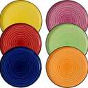 Bonita Dinner Plates, 10.5 Inch Ceramic Plates, Microwave, Oven and Dishwasher Safe Plates Set of 6 - Vibrant Colors
