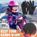 West Biking Kids Winter Gloves Touchscreen Cycling Gloves Windproof Thermal Non-Slip Sports Kids Gloves Cold Weather Mittens of Age 2-12 for Cycling Bike Riding Hiking Outdoor Boys Girls (Small)