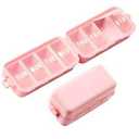 NEW Foldable Weekly Pill Organizer with Extra Grid, Cute & Portable 7 Day Pill Box 1 Time a Day, Week Daily Medicine Organizer  Large Travel Pill Case Holder Dispenser for Vitamin, Supplement  Pink