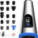 LED Faucet Head Replacement 4 Function Universal Temperature Display Pull Down Kitchen Faucet Head with 15 Adapters Compatible with American Standard/Kohler/Moen/Delta, Sink Sprayer Head, Chrome