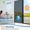 Homein One Way Privacy Window Film with Tool Window Tint for Home Heat Control Sun Blocking Anti UV Mirror Reflective Covering See Out Not in Static Cling No Glue Black-Sliver 23.6" x 78.7"