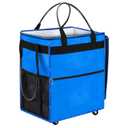 Neverwhy Reusable Grocery Bag on 5 Wheels - 84L Foldable Rolling Tote Bag Shopping Cart with Handles, Carries Up to 90 LBS, Blue