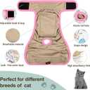Reusable Cat Diapers 3 Pack with Good Absorbency Easy to Put on Adorable Diapers for Cats Secure Fit, S