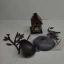 38" H Cast Iron Pedestal Bird Baths for Outdoors,3 in 1 Metal Bird Bath Bowl with Bird Houses and Bird Feeder,Garden Yard Decor