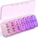 Weekly Pill Organizer 7 Day AM PM - Travel Pill Box 2 Times a Day with One-Hand Easy-Open Lid, 14 Compartments Portable Medicine Case for Daily Vitamins, Fish Oil, Pills and Supplements