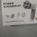 LANMU Power Scrubber Compatible with Scrub Daddy/Mommy, Ergonomic Sponge Wand, Cordless Cleaning Brush with 5 Replaceable Heads for Oven, Stove, Sink, Shower, Tub, Tile