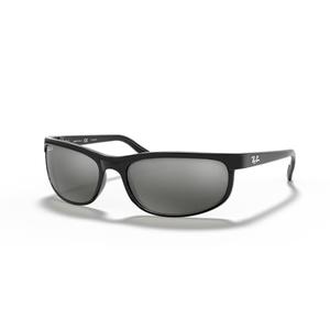 Ray-Ban Men's RB2027 Predator 2 Rectangular Sunglasses, Black/Polarized Dark Grey, 62 mm