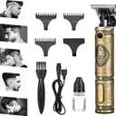 Hair Clippers for Men Professional Kit - Portable Cordless Clippers for Men w/ 7hrs Run Time - Ideal Mens Grooming Kit w/Low Noise Function - Rechargeable Beard Trimmer & Haircut Machine (Bronze)