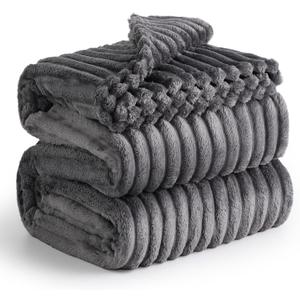 Bedsure GentleSoft Grey Fleece Queen Blanket for Couch - Cozy Soft Blankets for Women, Cute Small Throws for Girls, 90x90 Inches Bedsure GentleSoft Grey Fleece Queen Blanket for Couch - Cozy Soft Blankets for Women, Cute Small Throws for Girls, 90x90 Inches