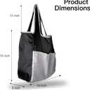 Foldable Reusable Grocery Tote Bag 2 Pack, Heavy-Duty Polyester, Machine Washable, 15.7 x 15.7 x 6.3 inch, Holds 40 lbs, Black, Gifts for Christmas