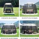 Alvantor Pop Up Screen House Gazebo with Mosquito Netting, Instant UV Resistant Sun Shelter for Patio & Backyard, Portable Canopy Tent for 2-10 Person