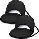 Maitys 2 Pcs Stadium Seats for Bleachers with Back Support, Foldable Padded Chair for Stadium with 5 Adjustable Positions, Portable Floor Seating Chair for Camping, Concert, Classroom (Black)