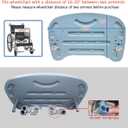 Wheelchair Tray Table - Removable Wheelchair Desk Lap Board Eating Aid for Nursing Patient, Fits Wheelchair Arms of Distance 16" - 20" (Blue)