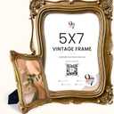 97 Decor Vintage Picture Frame 5x7 - Gold 5x7 Picture Frame, Elegant Antique Frames 5 x 7 With Glass Front, Fancy Ornate Frame 5x 7 For Photo Display Tabletop And Wall Mounting