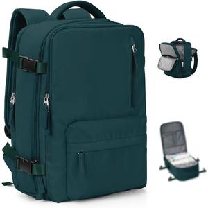VGCUB Large Travel Backpack with Vacuum System Carry on Personal Item Storage Compression Seal Bags for Clothing with Pump Work Business Vacpack Laptop Backpack for Women Men Peacock Blue (43*30*20CM)
