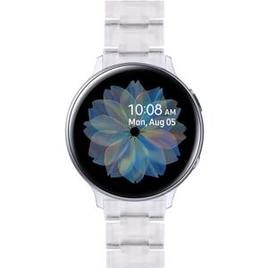 Resin Watch Bands Compatible with Samsung Galaxy Watch 7/6/5/4/FE 40mm 44mm, Galaxy Watch 6/4 Classic 42mm 43mm 46mm 47mm/5 pro 45mm/3 41mm,20mm Wristband for Women Men (Transparent)