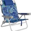 SUNNYFEEL Extra Wide Low Beach Chair 5 Position Lay Flat 500 LBS Heavy Duty, XL Oversized Portable Folding Camping Chairs with Cup Holder for Outdoor/Trip, Lightweight Backpack Beach Chair for Adults, 70 cm x 53 cm x 77 cm