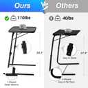 Max TV Tray Table, Allpop Adjustable Large TV Tray for Eating, Folding Dinner Laptop Table on Couch & Bed with 6 Heights & 3 Tilt Angles, Black