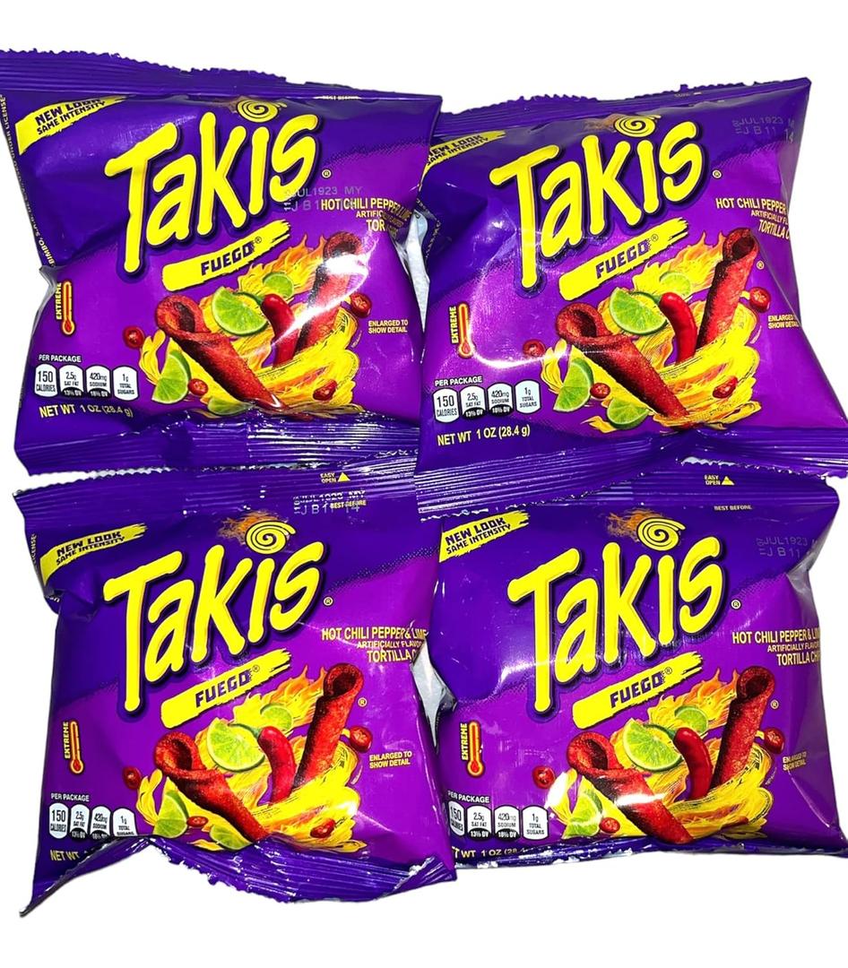Takis Fuego Hot Chili Pepper & Lime Rolled Tortilla Chips - 1 Oz, 40 Packs, Best Before: 11/03/2025 Best Before: Nov/23/2025