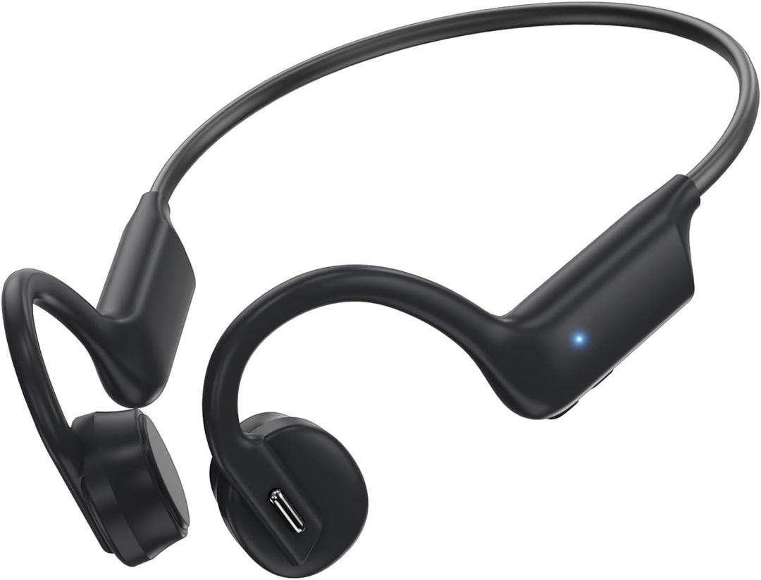 Bone Conduction Headphones, Open Ear Headphones Bluetooth 5.4 Wireless Headsets with Mic,IPX5 Waterproof Sport Headphones for Running, Cycling, Workout(Black)