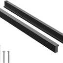 5 Pack 256mm(10 inch) Hole Center Tilted Black Cabinet Handle L-Rectangle Shaoped Alunminum Alloy Hadrware Pull for Kithchen Dresser Washroom Bedroom