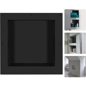 Suteck 16" x 16" Shower Niche Ready for Tile,Single Shelf Square Niches, Niche for Showers Bathroom Storage, Recessed Wall Box