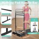 Showgeous 25 Inch Wide Handle Bar for Walking Pad Only with Phone Holder Adjustable Handrail Height from 30.7 to 39.37 Inch Treadmill Stand Feet with Non-Slip Rubber for Extra Stability and Support