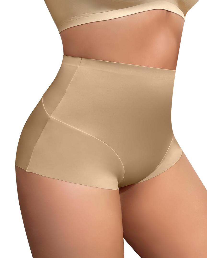 USEASY Shapewear Tummy Control Underwear For Women High Waisted Compression shapewear Lightweight Control Panties brown 3XL (Beige, XXXL)