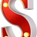 Samapet Light up Letters LED Marquee Letter Lights Alphabet Night Lights Sign for Wedding Birthday Party Christmas Home Bar Decoration, Red Mirrored Surface - S