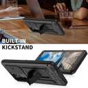 Samsung Galaxy S22 5G 2022 Rugged case with Screen Protector Kickstand Camera Slide Cover for Samsung S22 Metal Military Sturdy Armour Shockproof Cover for Man Outdoor (S22, Black)