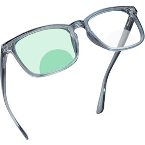YEIN Bifocal Reading Glasses with Blue Light Blocking Lenses, Bifocal Reader for Women and Men, Vintage Square frame with Spring Hinge (+0.50/+2.75 magnification)
