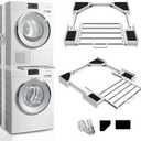 Washer Dryer Stacking Kit 29 inch, Universal Washer and Dryer Stacking Kit with Pull Out Drying Rack, Adjustable 29"/28"/27"/26"/25"/24" Stacking Kit with Ratchet Strap