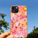 Case for iPhone 14 Pro,Frosted Case for Women Girls,Drop Scratch Protective Cover-Colorful Summer Collage Sea Beach