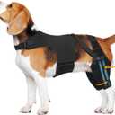 Dog Knee Brace for Torn Acl Hind Leg, Adjustable for Back Leg with 4 Stabilizers, Reduces Pain, Ligament Injuries & Luxating Patella, (Solid Black-M)