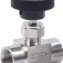 1/8 1/4 3/8 1/2 Inch NPT Valves 304 Stainless Steel NPT Female Needle for Valve Flow Control Water Gas Oil (NPT 1/4)